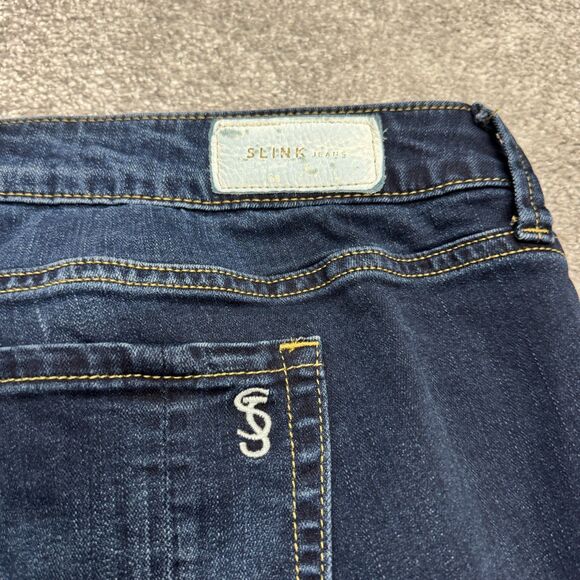 Slink Curvy Wide Leg Cropped Denim Jeans Womens 18 Blue Dark Wash Casual 42x22 - Picture 4 of 16